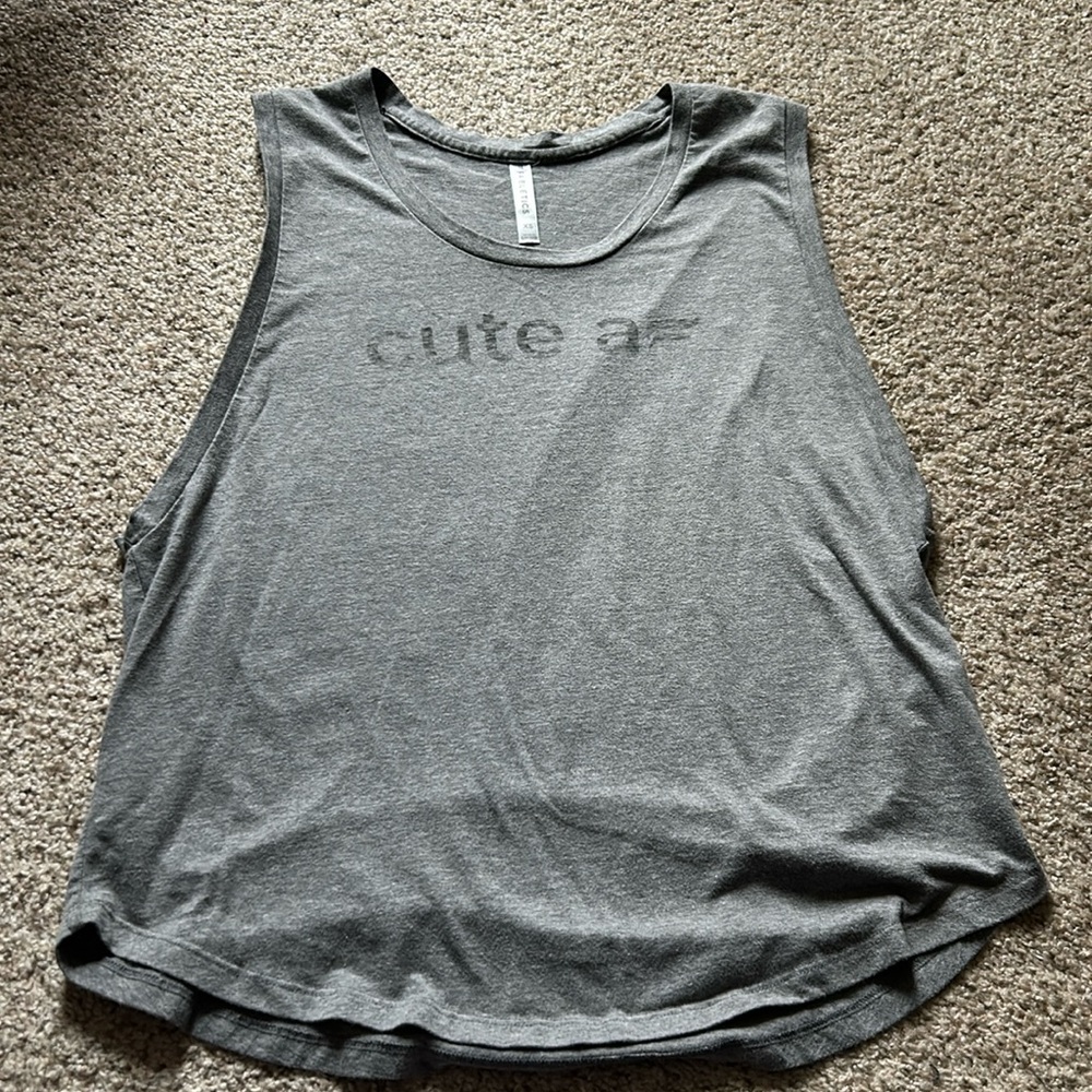Fabletics XS Cute AF Tank in Grey.